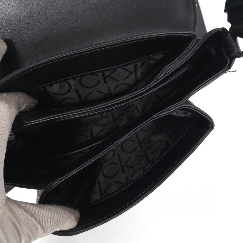 CALVIN KLEIN Women’s New Shoulder Bag Brown Black CK Logo Multicolor H6DZJVI4 - Picture 6 of 9